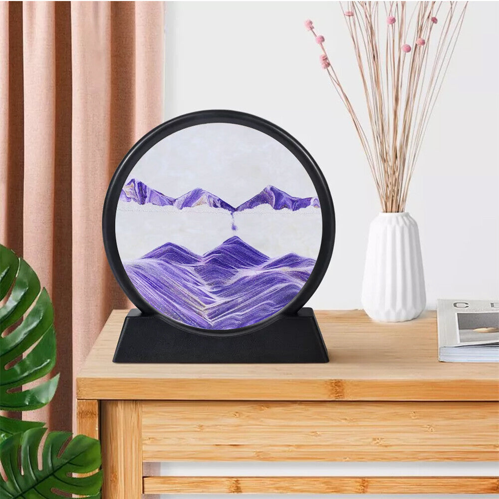 7" 12" Art Painting Deep Sea round Glass Desktop 3D Moving Sand Art Picture