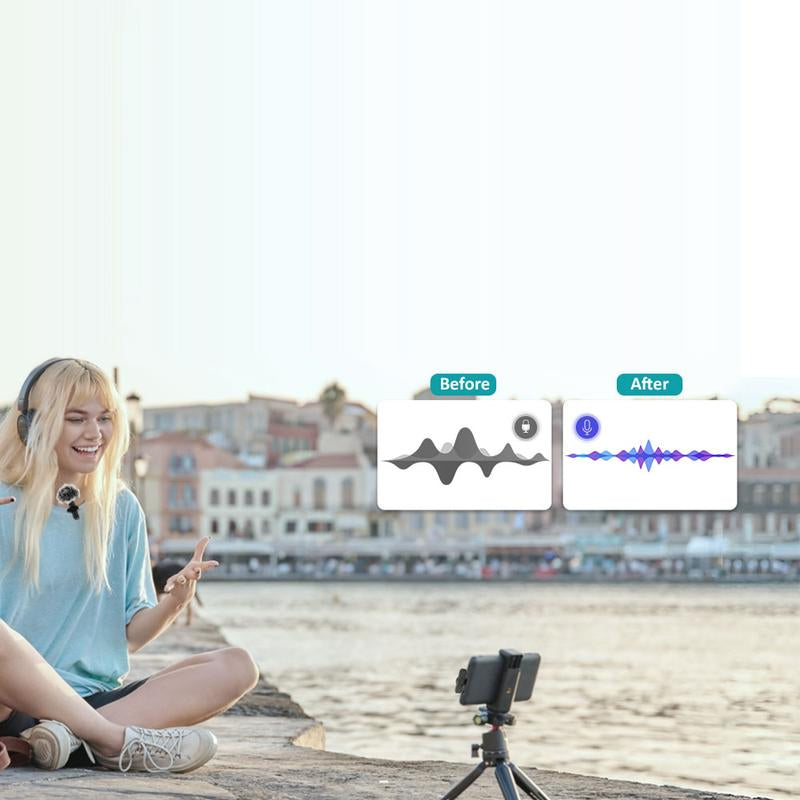 HITOZON Wireless Lavalier Microphone for Iphone/Android Phone,Plug-Play Lapel Mic for Video Recording