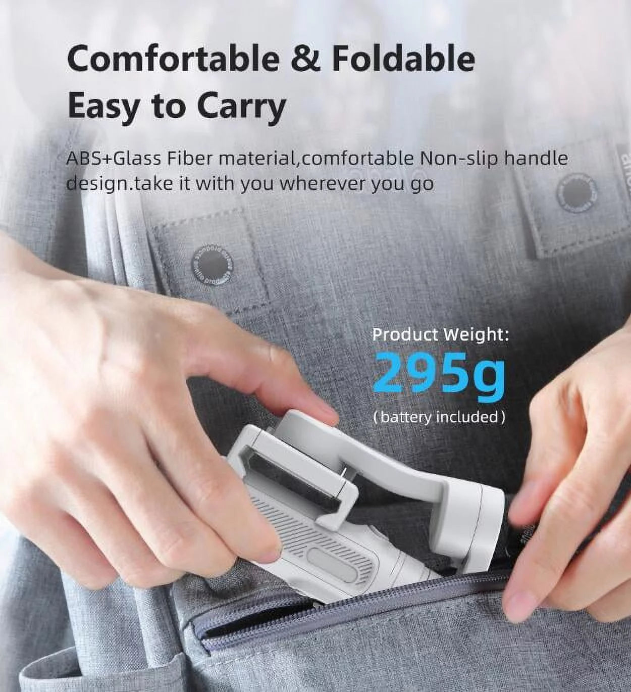 Smartphone Stabilizer, 3-Axis Foldable Pocket Gimbal, Stable Perfect Selfies, Smooth Video