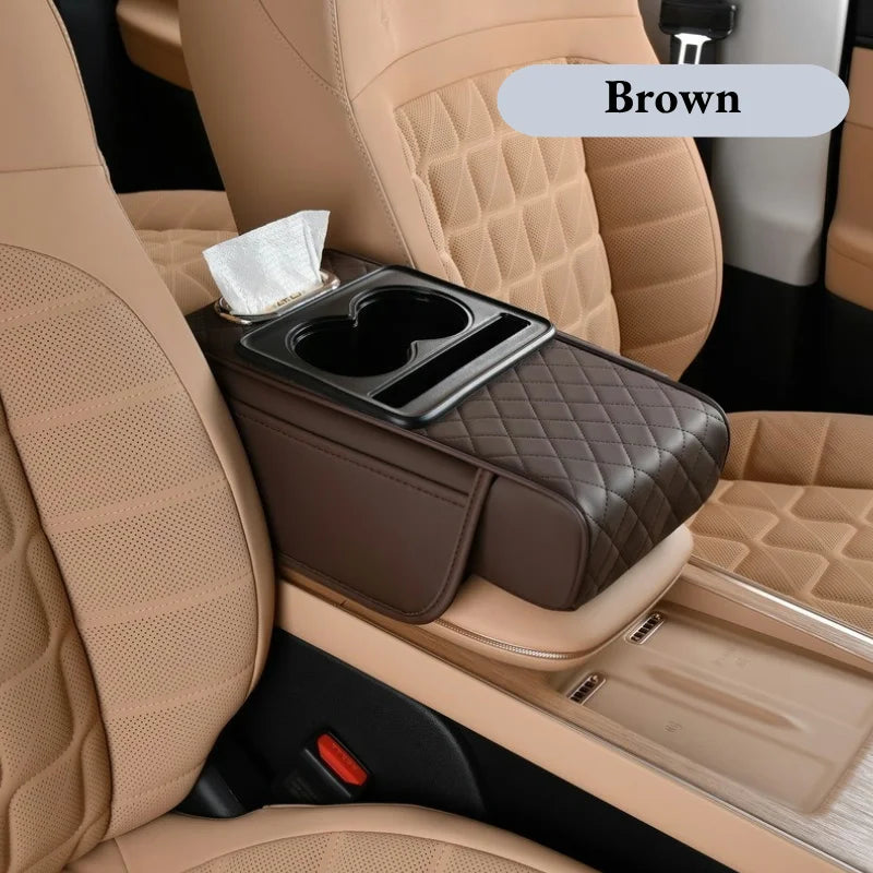 Auto Center Console Armrest Cushion with 2 Cup Holder