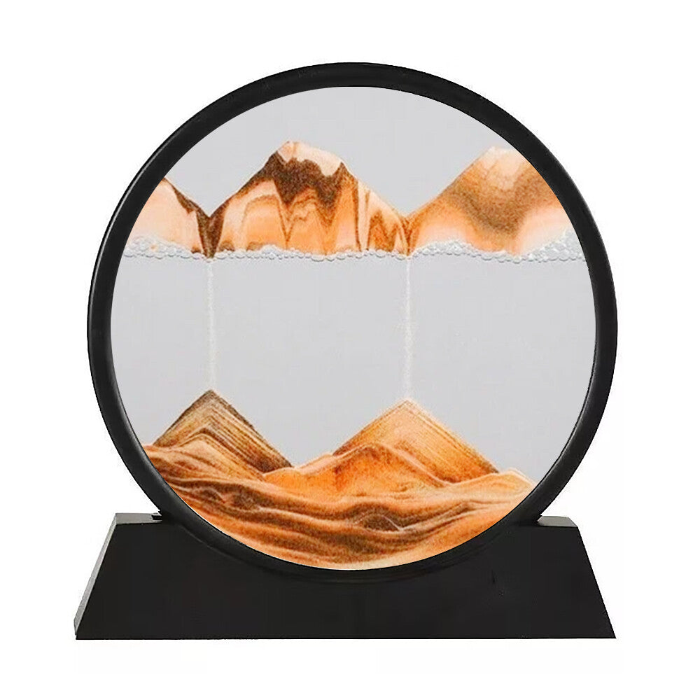 7" 12" Art Painting Deep Sea round Glass Desktop 3D Moving Sand Art Picture