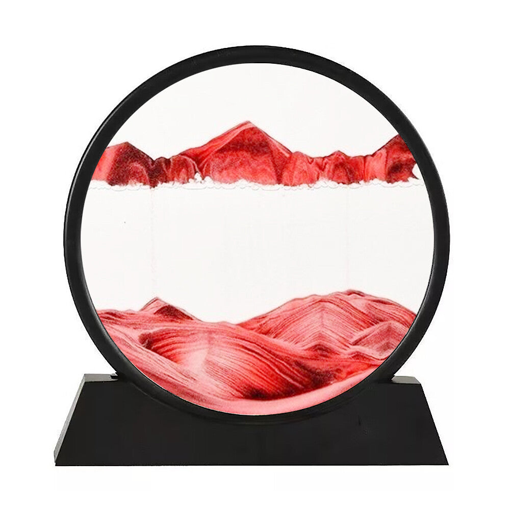 7" 12" Art Painting Deep Sea round Glass Desktop 3D Moving Sand Art Picture