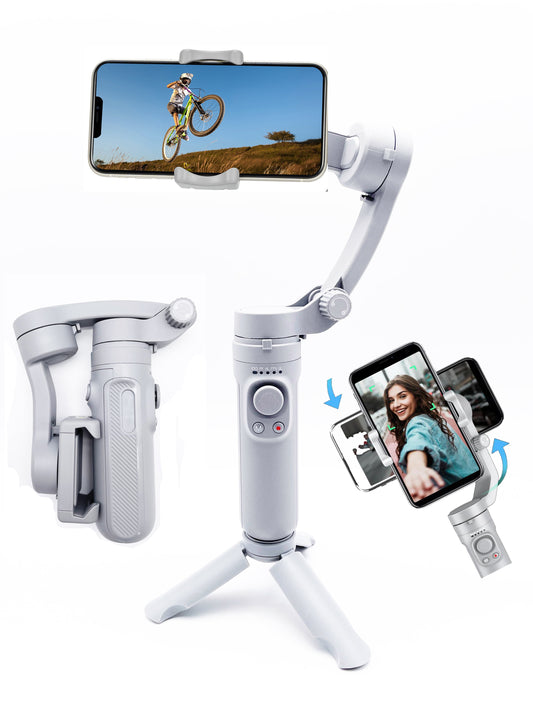 Smartphone Stabilizer, 3-Axis Foldable Pocket Gimbal, Stable Perfect Selfies, Smooth Video