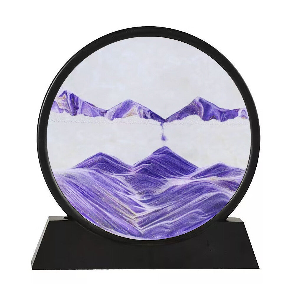 7" 12" Art Painting Deep Sea round Glass Desktop 3D Moving Sand Art Picture