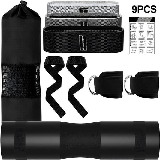 9 Pcs Barbell Pad Set, Barbell Squat Pad for Hip Thrusts