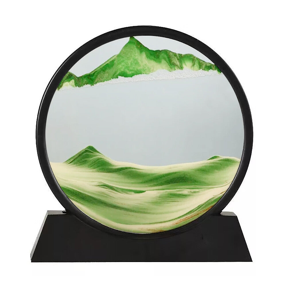 7" 12" Art Painting Deep Sea round Glass Desktop 3D Moving Sand Art Picture
