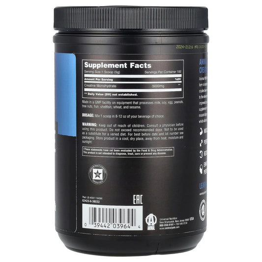 100% Pure Creatine Monohydrate™ Powder, Unflavored, 1.1 Lb (500 G)
