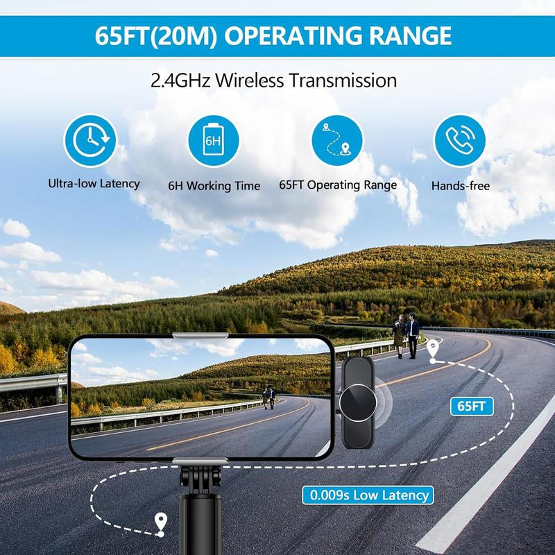 HITOZON Wireless Lavalier Microphone for Iphone/Android Phone,Plug-Play Lapel Mic for Video Recording