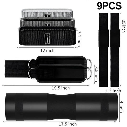 9 Pcs Barbell Pad Set, Barbell Squat Pad for Hip Thrusts