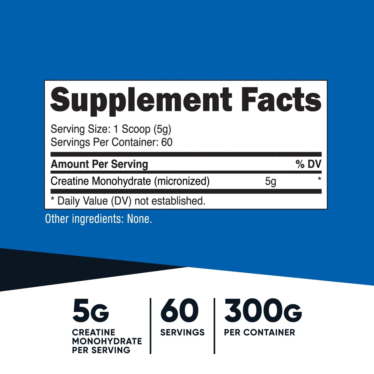 Creatine Monohydrate Powder (300 Grams) Unflavored - Micronized Creatine Monohydrate, 5G per Serving