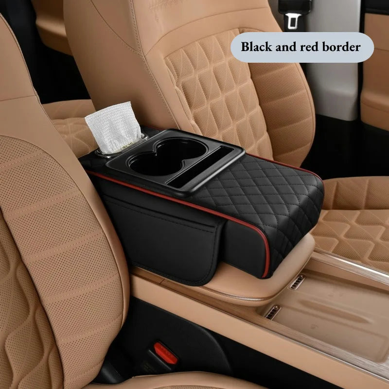 Auto Center Console Armrest Cushion with 2 Cup Holder 