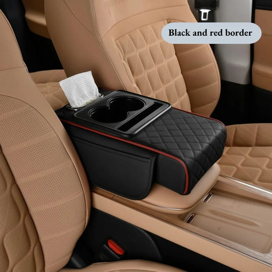 Auto Center Console Armrest Cushion with 2 Cup Holder 