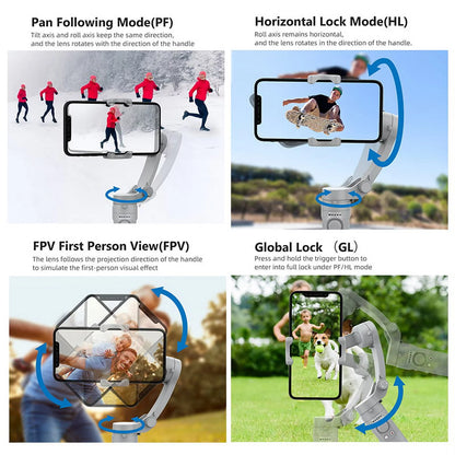  Smartphone Stabilizer, 3-Axis Foldable Pocket Gimbal, Stable Perfect Selfies, Smooth Video