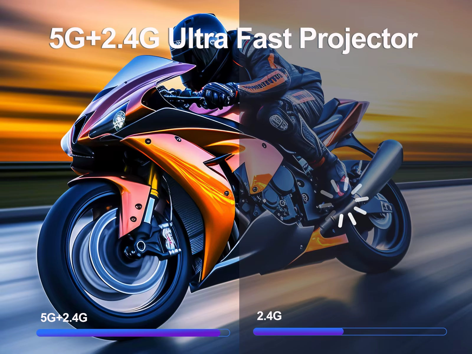 HY300 Pro Projector 290ANSI Native 720P Wireless Screen Mirroring System Dual Band Wifi Hi-Chip A3100 for Home Theater