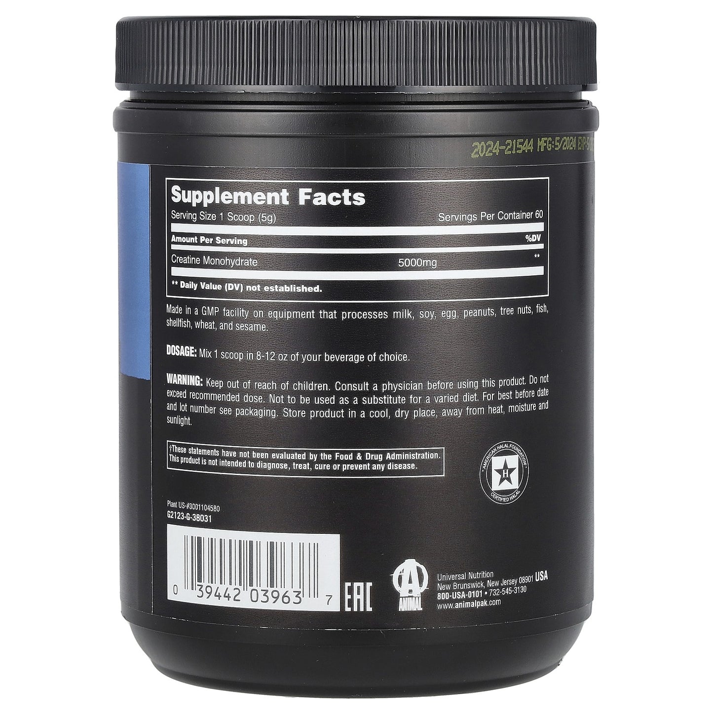 100% Pure Creatine Monohydrate™ Powder, Unflavored, 10.58 Oz (300 G)