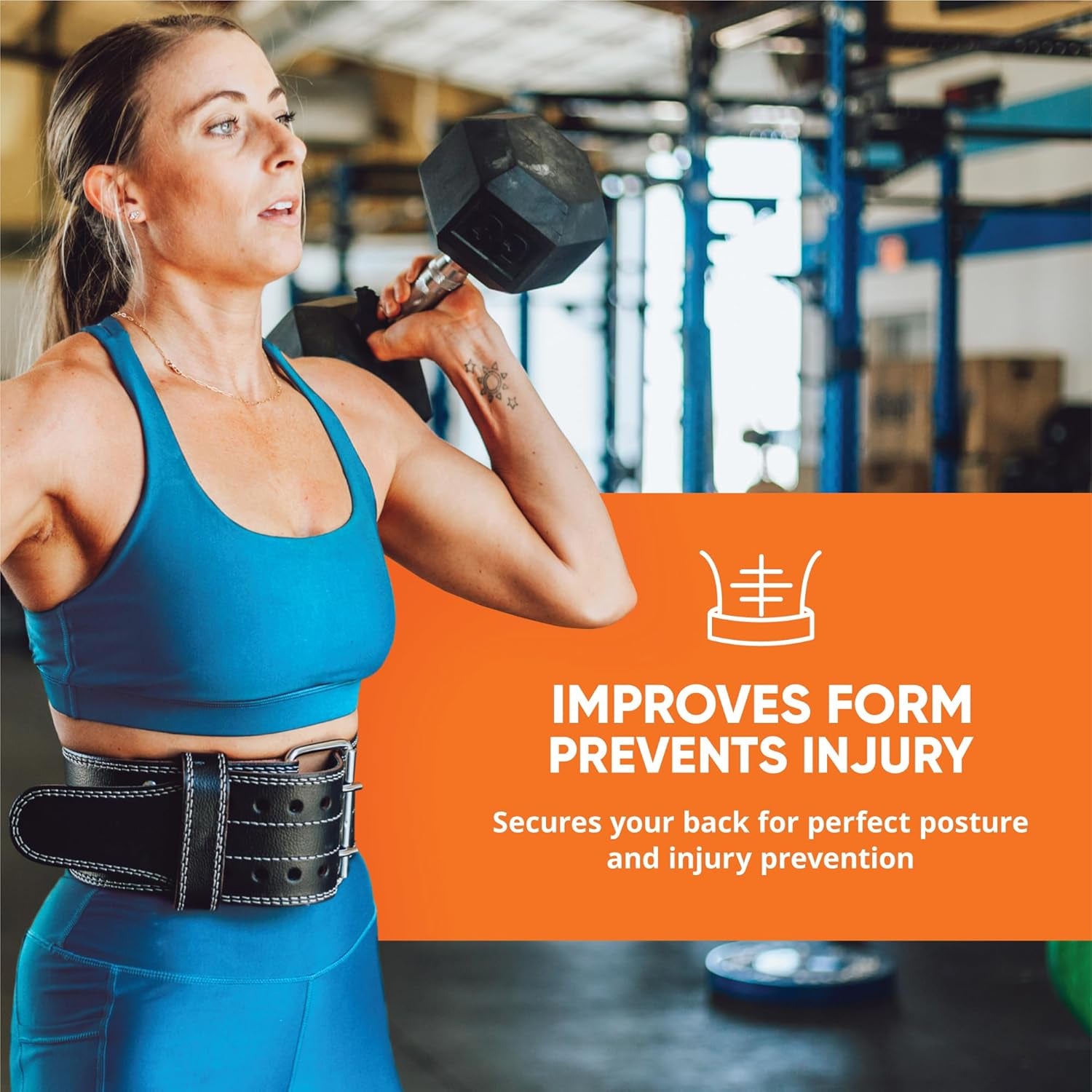 Weight Lifting Belt (5Mm Thick) - Leather Weight Belt for Men & Women - Back Support Squat Belt 