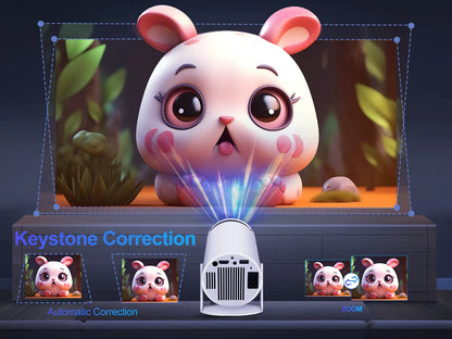 HY300 Pro Projector 290ANSI Native 720P Wireless Screen Mirroring System Dual Band Wifi Hi-Chip A3100 for Home Theater