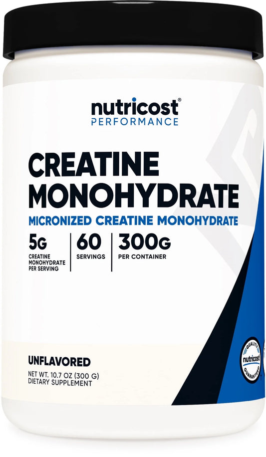 Creatine Monohydrate Powder (300 Grams) Unflavored - Micronized Creatine Monohydrate, 5G per Serving