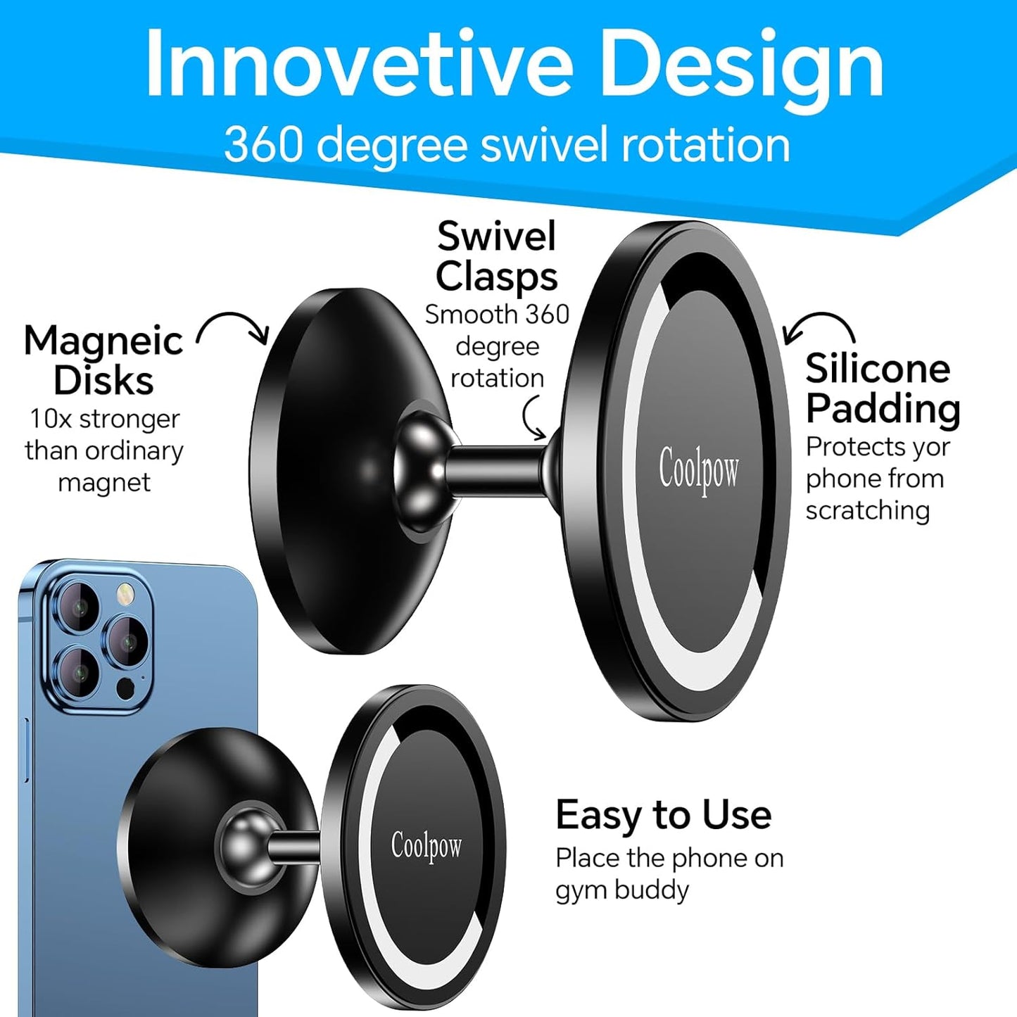 Gym Magnetic Phone Holder Mount for Magsafe 