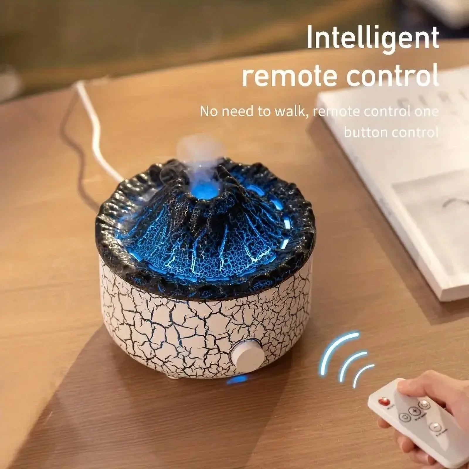 Flame Diffuser Humidifier, with 3D Flame and Volcano explosion effect 