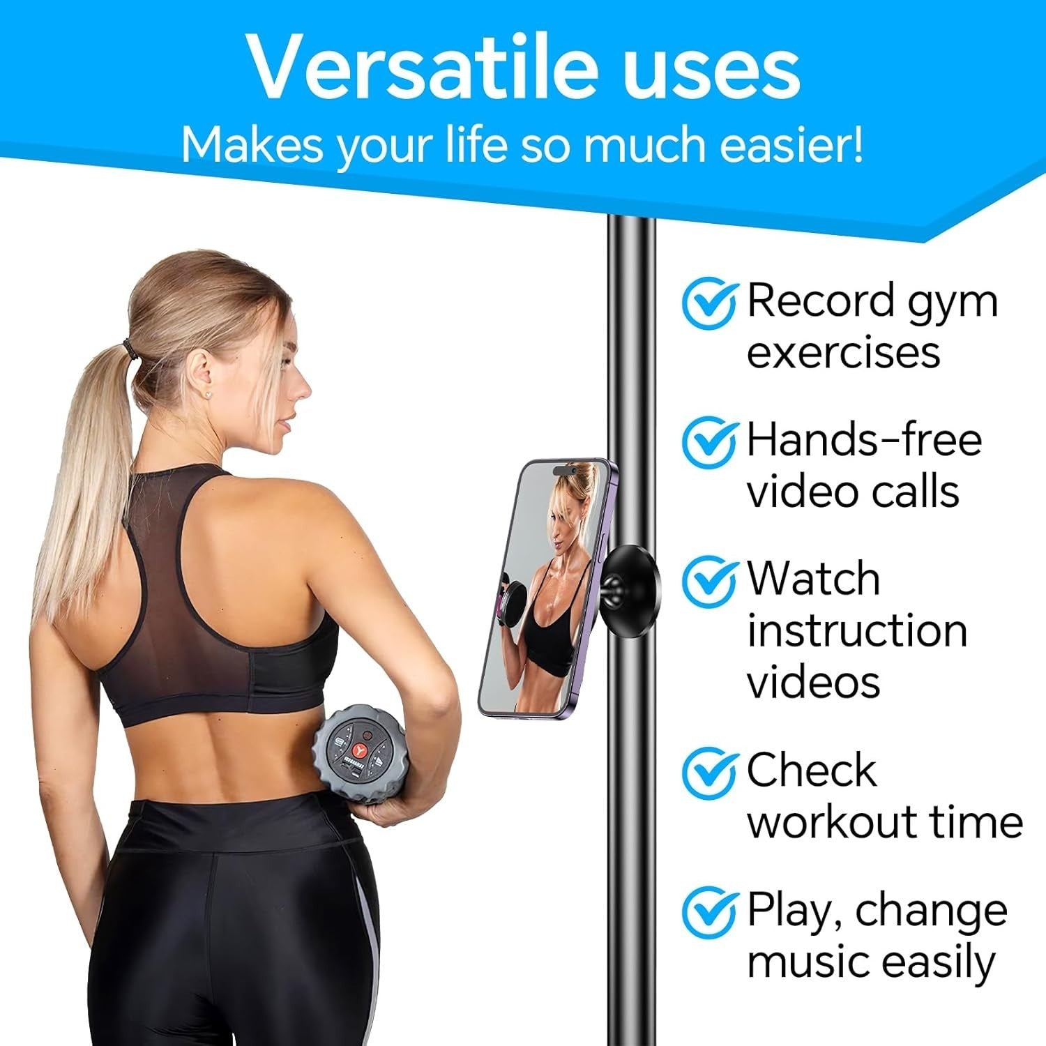 Gym Magnetic Phone Holder Mount Dual Metal Magsafe